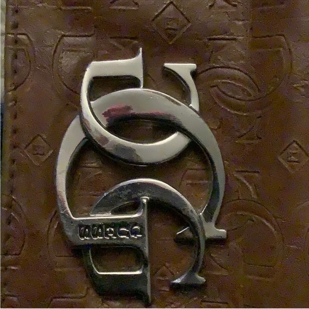 G by Guess Brown Leather Wallet with silver logo